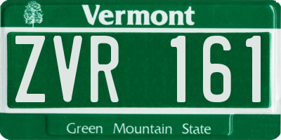 VT license plate ZVR161