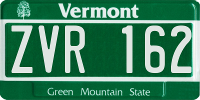 VT license plate ZVR162