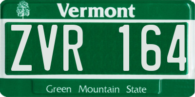 VT license plate ZVR164