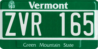 VT license plate ZVR165