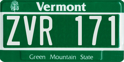 VT license plate ZVR171