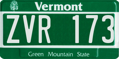 VT license plate ZVR173