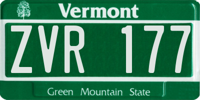 VT license plate ZVR177