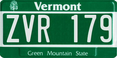 VT license plate ZVR179