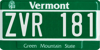 VT license plate ZVR181