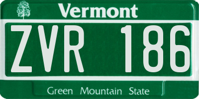 VT license plate ZVR186