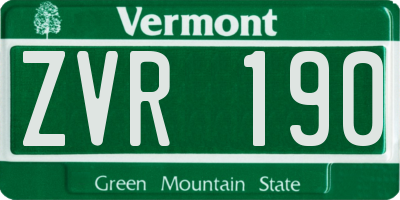 VT license plate ZVR190
