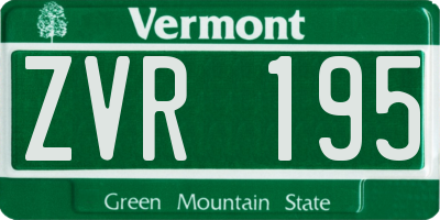 VT license plate ZVR195