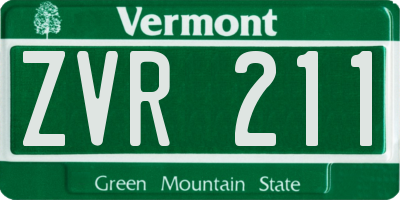 VT license plate ZVR211