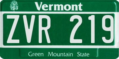 VT license plate ZVR219
