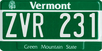 VT license plate ZVR231