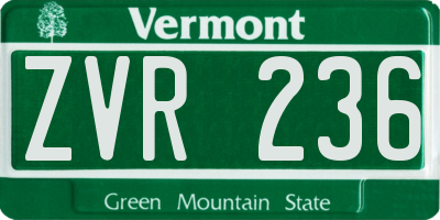 VT license plate ZVR236