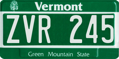 VT license plate ZVR245