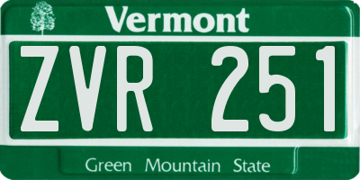 VT license plate ZVR251
