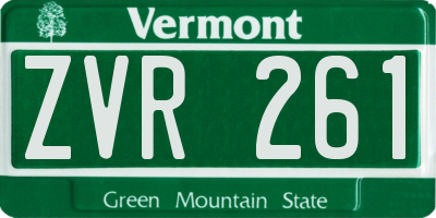 VT license plate ZVR261