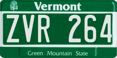 VT license plate ZVR264