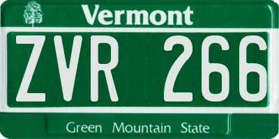 VT license plate ZVR266