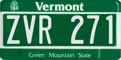 VT license plate ZVR271