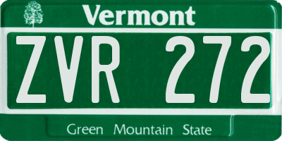 VT license plate ZVR272