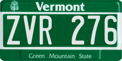 VT license plate ZVR276