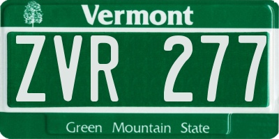 VT license plate ZVR277