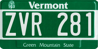 VT license plate ZVR281