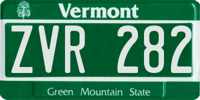 VT license plate ZVR282