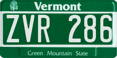 VT license plate ZVR286