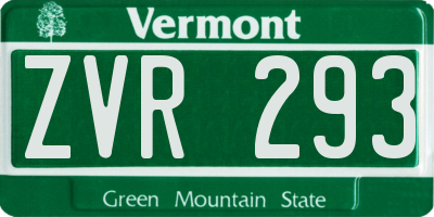 VT license plate ZVR293