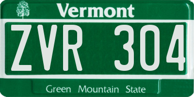 VT license plate ZVR304