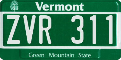 VT license plate ZVR311