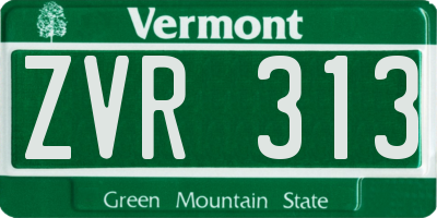 VT license plate ZVR313