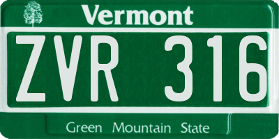 VT license plate ZVR316