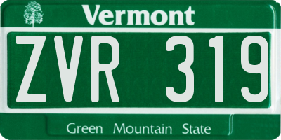 VT license plate ZVR319