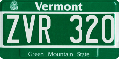 VT license plate ZVR320