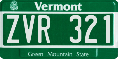 VT license plate ZVR321