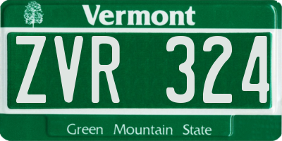 VT license plate ZVR324
