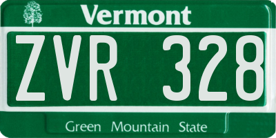 VT license plate ZVR328