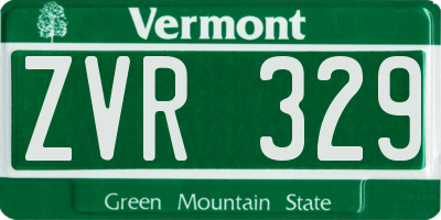 VT license plate ZVR329