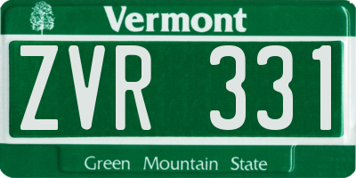 VT license plate ZVR331
