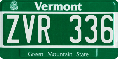 VT license plate ZVR336