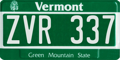 VT license plate ZVR337