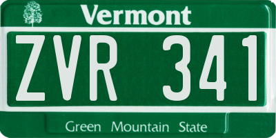 VT license plate ZVR341