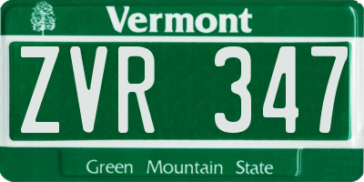 VT license plate ZVR347