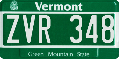 VT license plate ZVR348