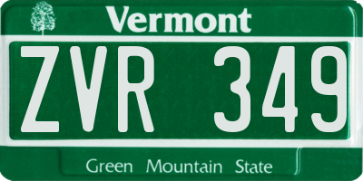VT license plate ZVR349