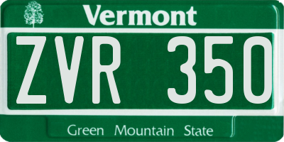 VT license plate ZVR350