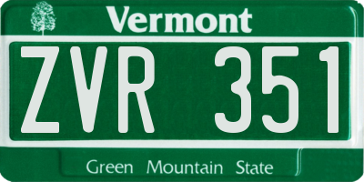 VT license plate ZVR351