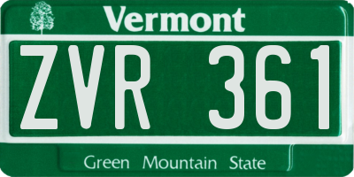 VT license plate ZVR361