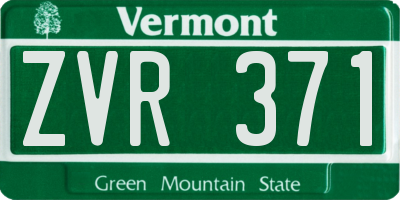 VT license plate ZVR371